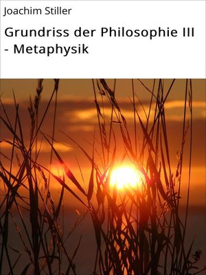 cover image of Grundriss der Philosophie III--Metaphysik